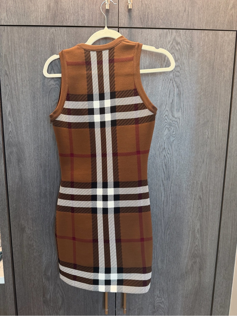 Burberry Brown Plaid Sleeveless Mini Dress - Picture 5 of 5